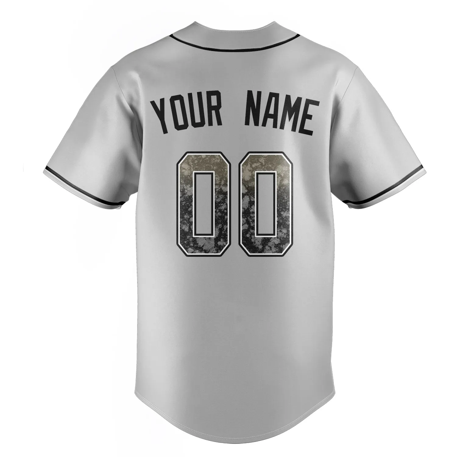 Custom Gray & Black Color Fan Baseball Jersey sold by Tailorly product image thumbnail 4