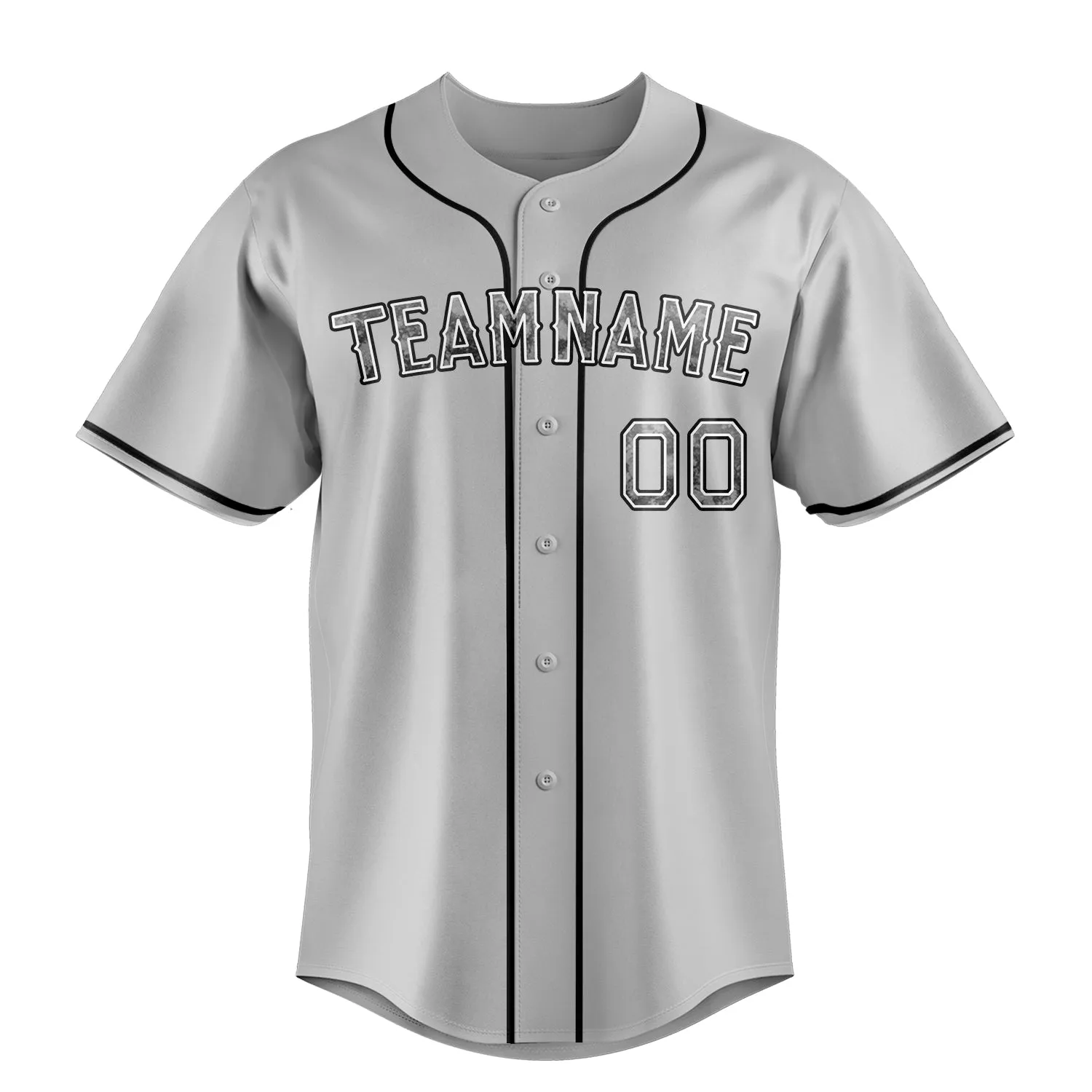 Custom Gray & Black Color Fan Baseball Jersey sold by Tailorly product image thumbnail 2