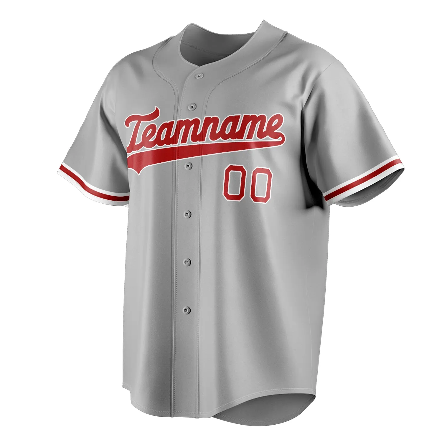 Custom Gray & Red Color Fan Baseball Jersey sold by Tailorly product image thumbnail 3