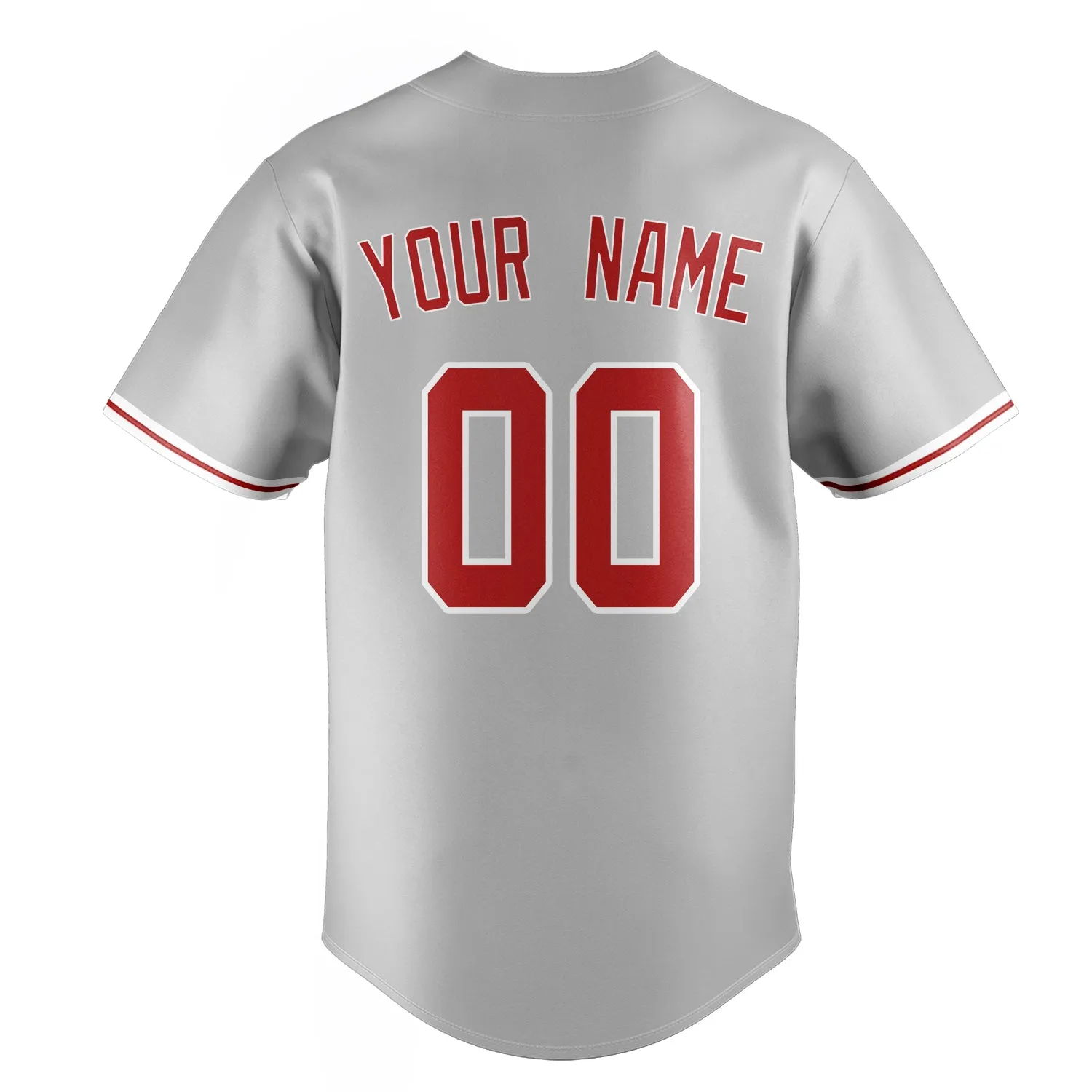 Custom Gray & Red Color Fan Baseball Jersey sold by Tailorly product image thumbnail 4
