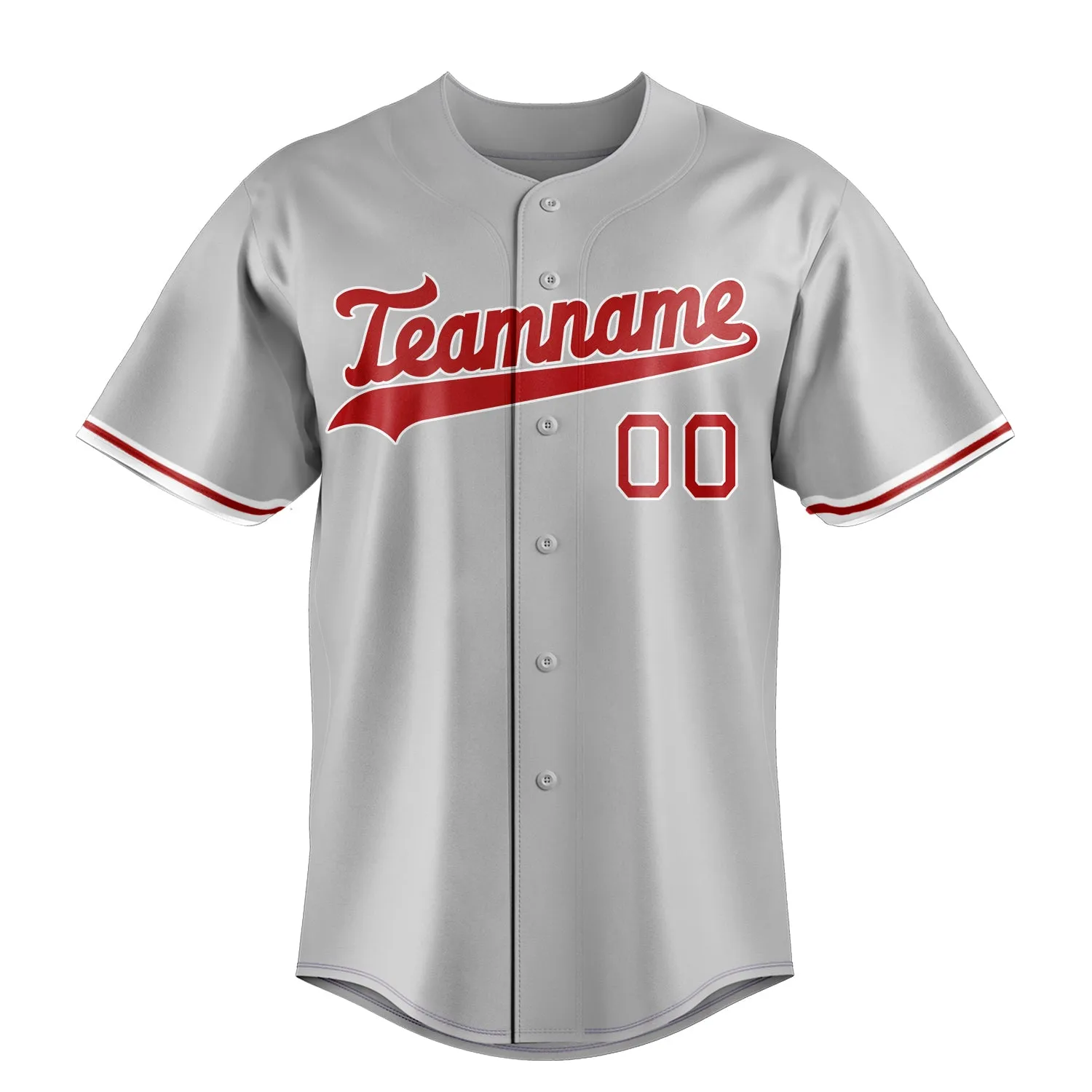 Custom Gray & Red Color Fan Baseball Jersey sold by Tailorly product image thumbnail 2