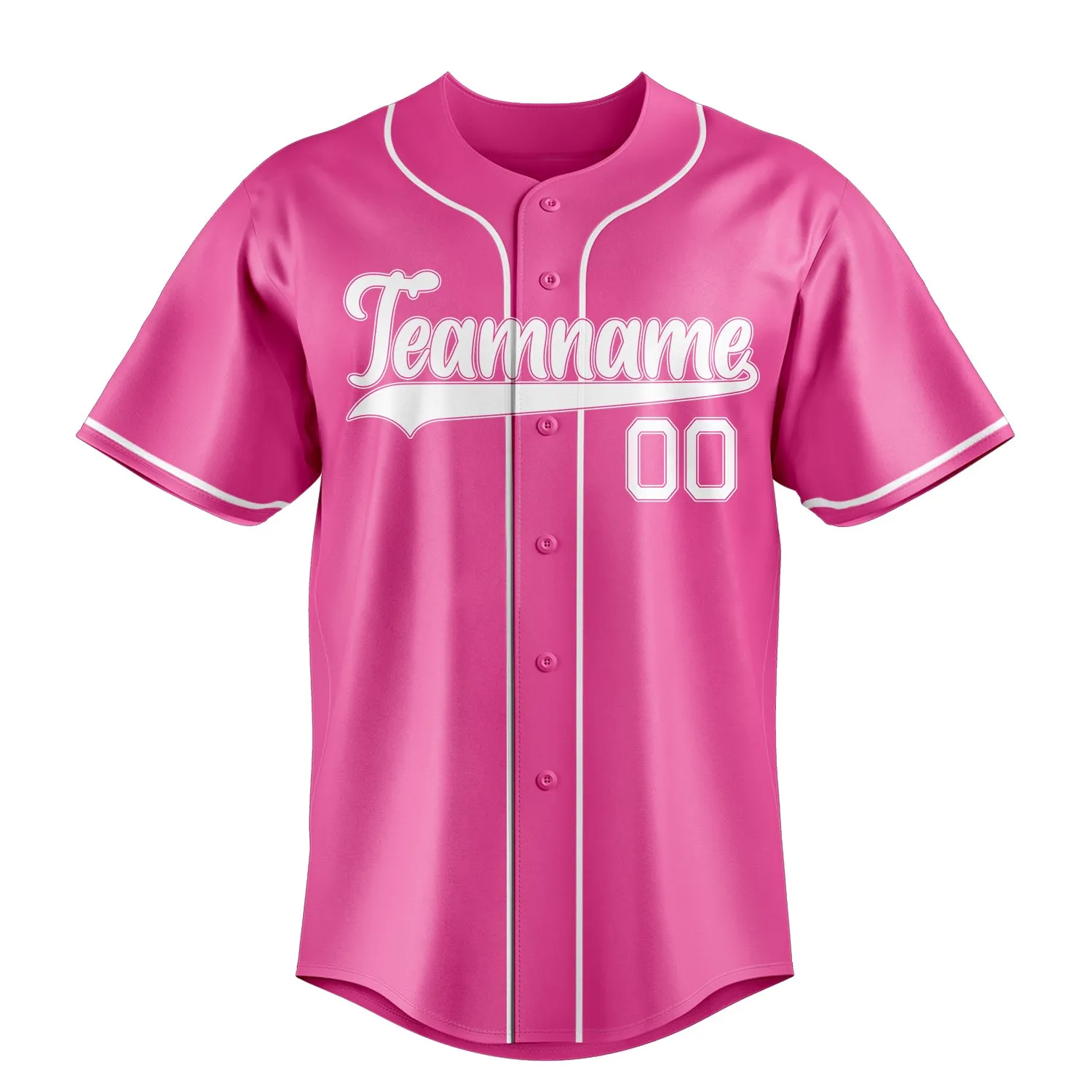 Custom Pink & White Color Fan Baseball Jersey sold by Tailorly product image thumbnail 2