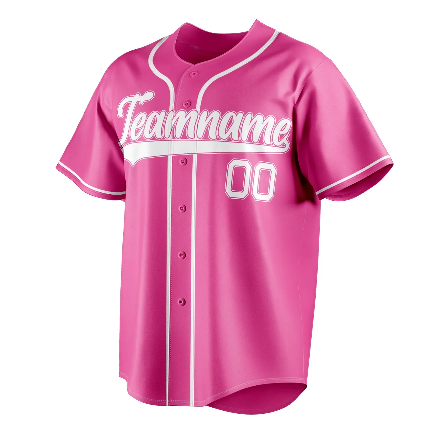 Custom Pink & White Color Fan Baseball Jersey sold by Tailorly product image thumbnail 3