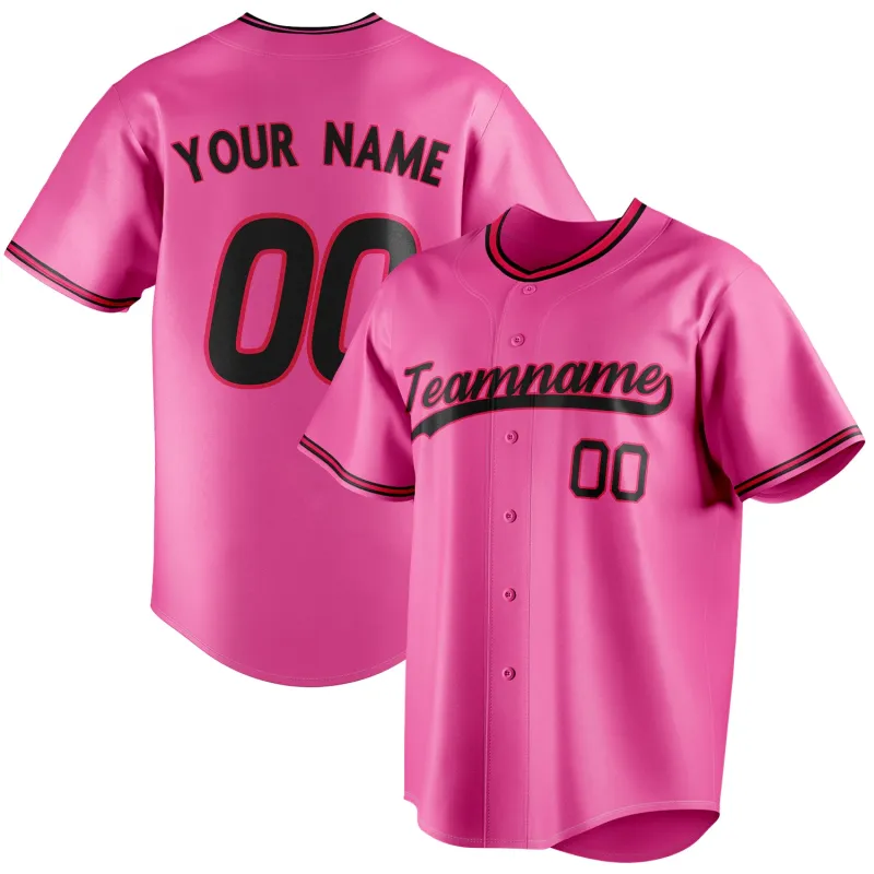 Custom Pink & Black Color Fan Baseball Jersey sold by Tailorly