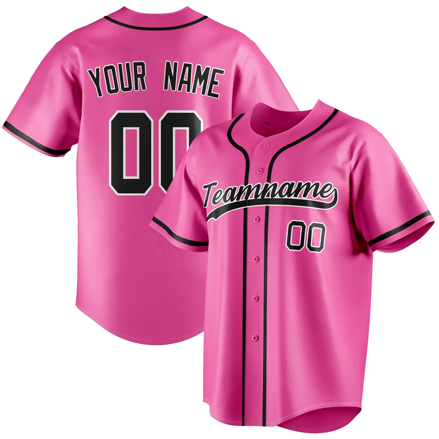 Custom Pink & Black Color Fan Baseball Jersey sold by Tailorly