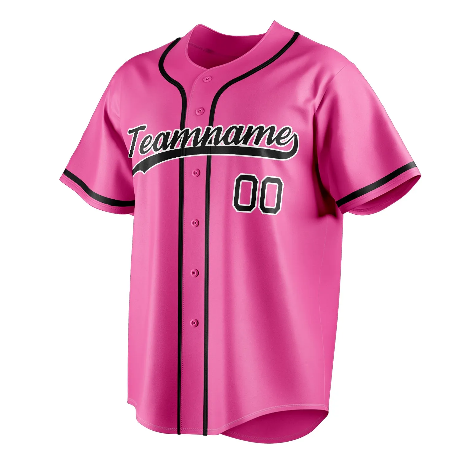 Custom Pink & Black Color Fan Baseball Jersey sold by Tailorly product image thumbnail 3