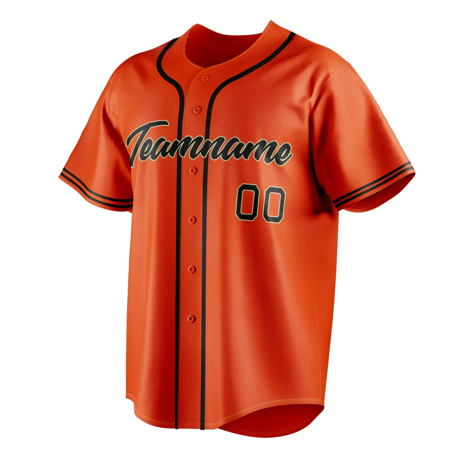 Custom Orange & Black Color Fan Baseball Jersey sold by Tailorly product image thumbnail 3