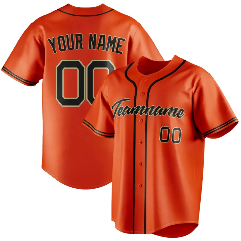 Custom Orange & Black Color Fan Baseball Jersey sold by Tailorly