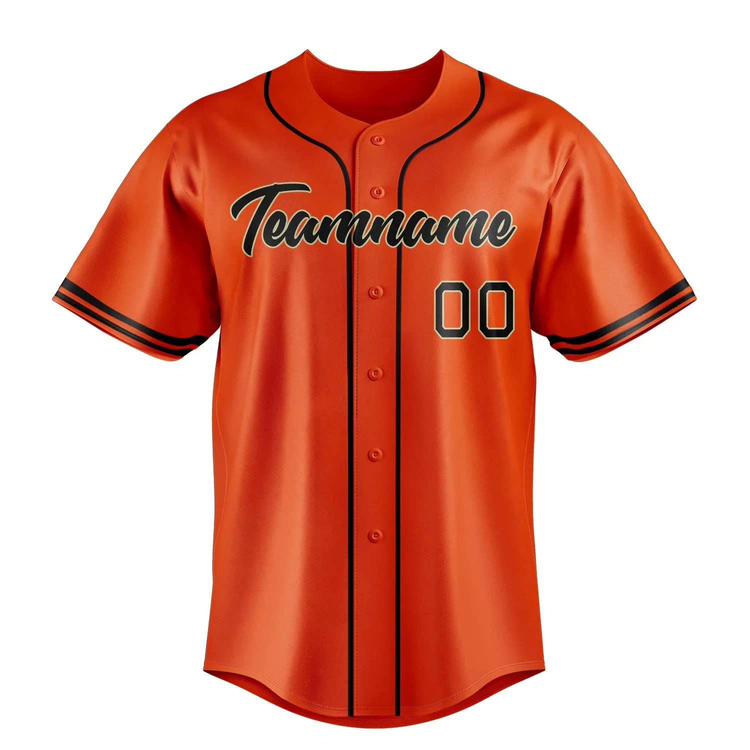 Custom Orange & Black Color Fan Baseball Jersey sold by Tailorly product image thumbnail 2