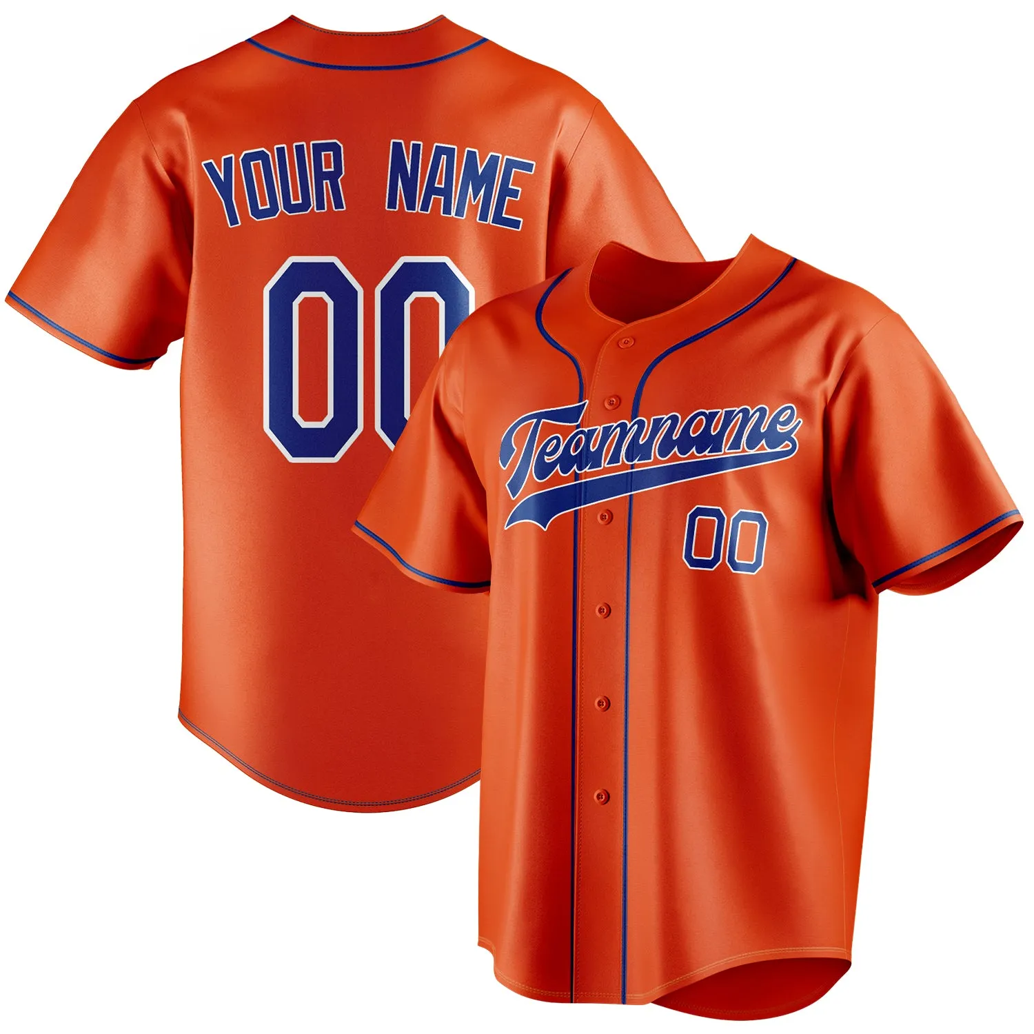 Custom Orange & Royal Color Fan Baseball Jersey sold by Tailorly