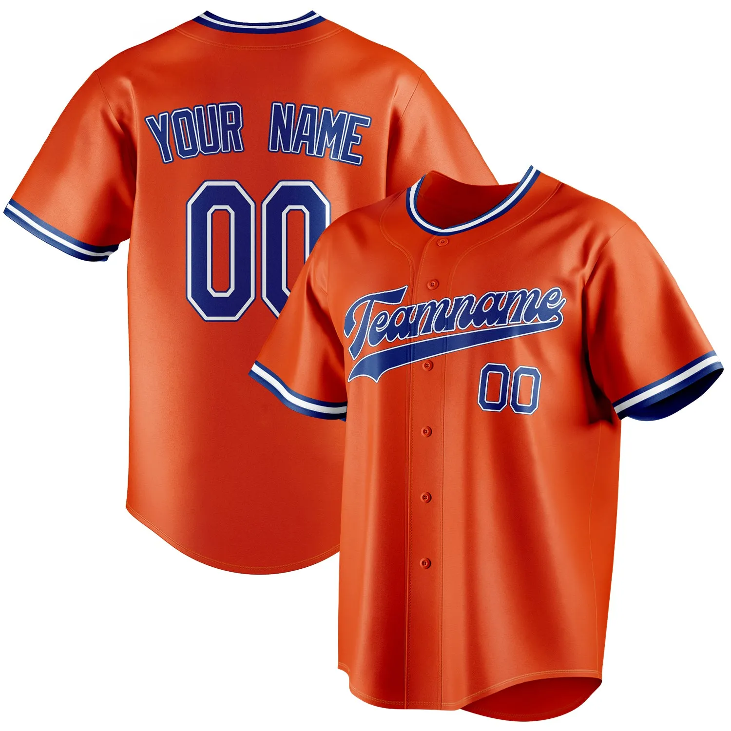 Custom Orange & Royal Color Fan Baseball Jersey sold by Tailorly