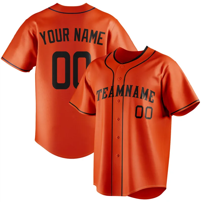 Custom Orange & Black Color Fan Baseball Jersey sold by Tailorly