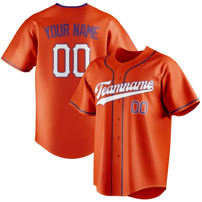 Custom Orange & White Color Fan Baseball Jersey sold by Tailorly