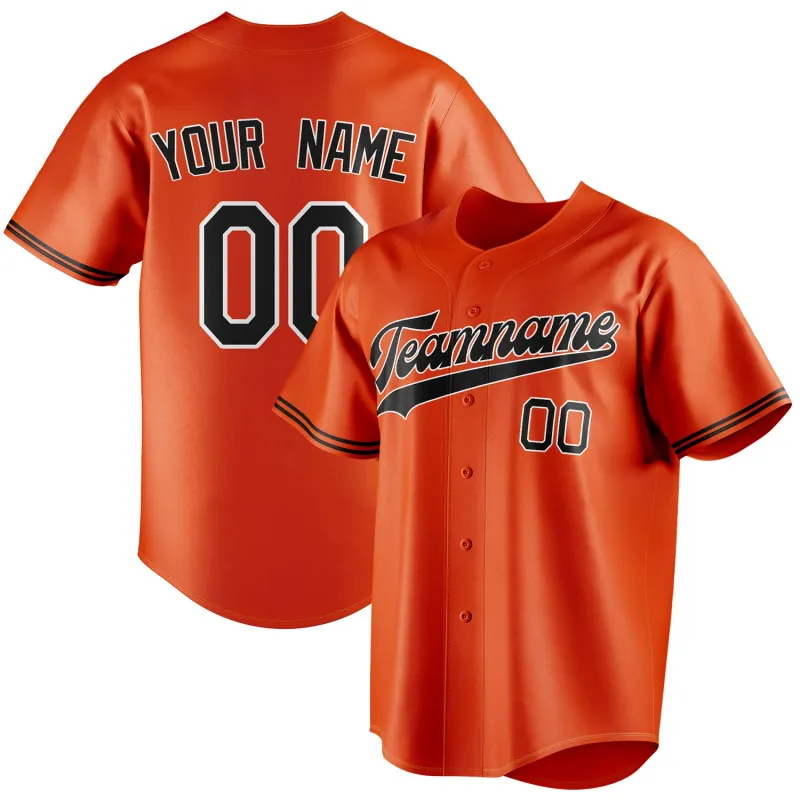 Custom Orange & Black Color Fan Baseball Jersey sold by Tailorly