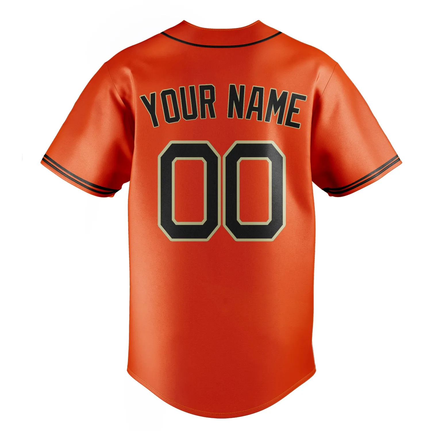 Custom Orange & Black Color Fan Baseball Jersey sold by Tailorly product image thumbnail 4
