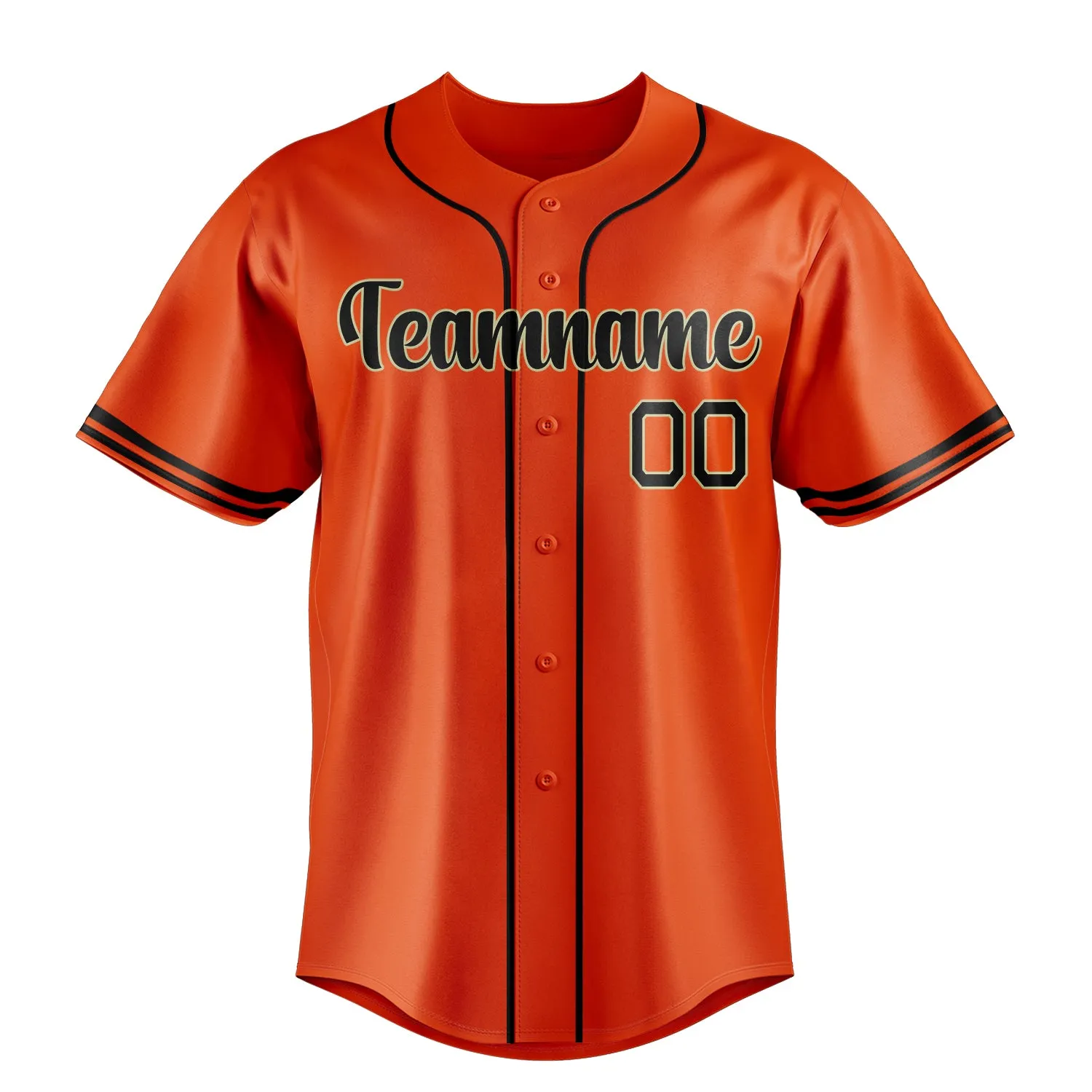 Custom Orange & Black Color Fan Baseball Jersey sold by Tailorly product image thumbnail 2