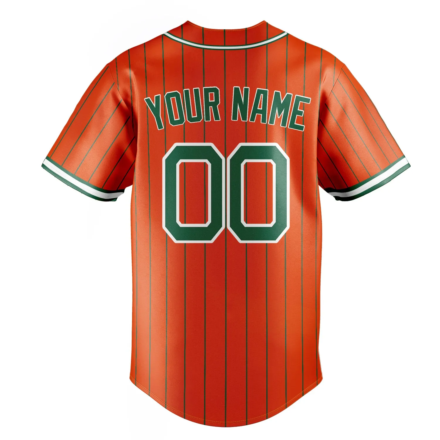 Custom Orange & Kelly Green Kelly Green Pinstripe Fan Baseball Jersey sold by Tailorly product image thumbnail 4
