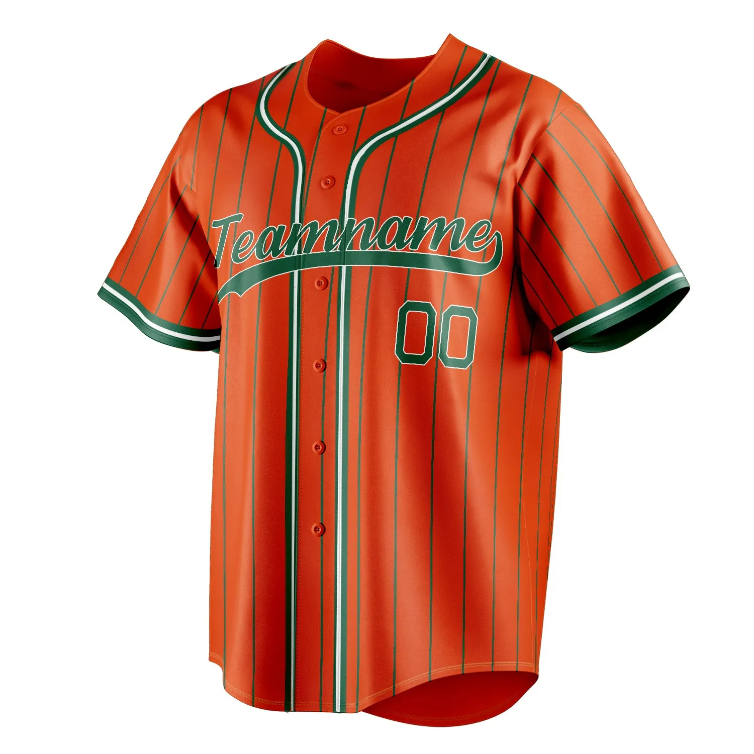 Custom Orange & Kelly Green Kelly Green Pinstripe Fan Baseball Jersey sold by Tailorly product image thumbnail 3