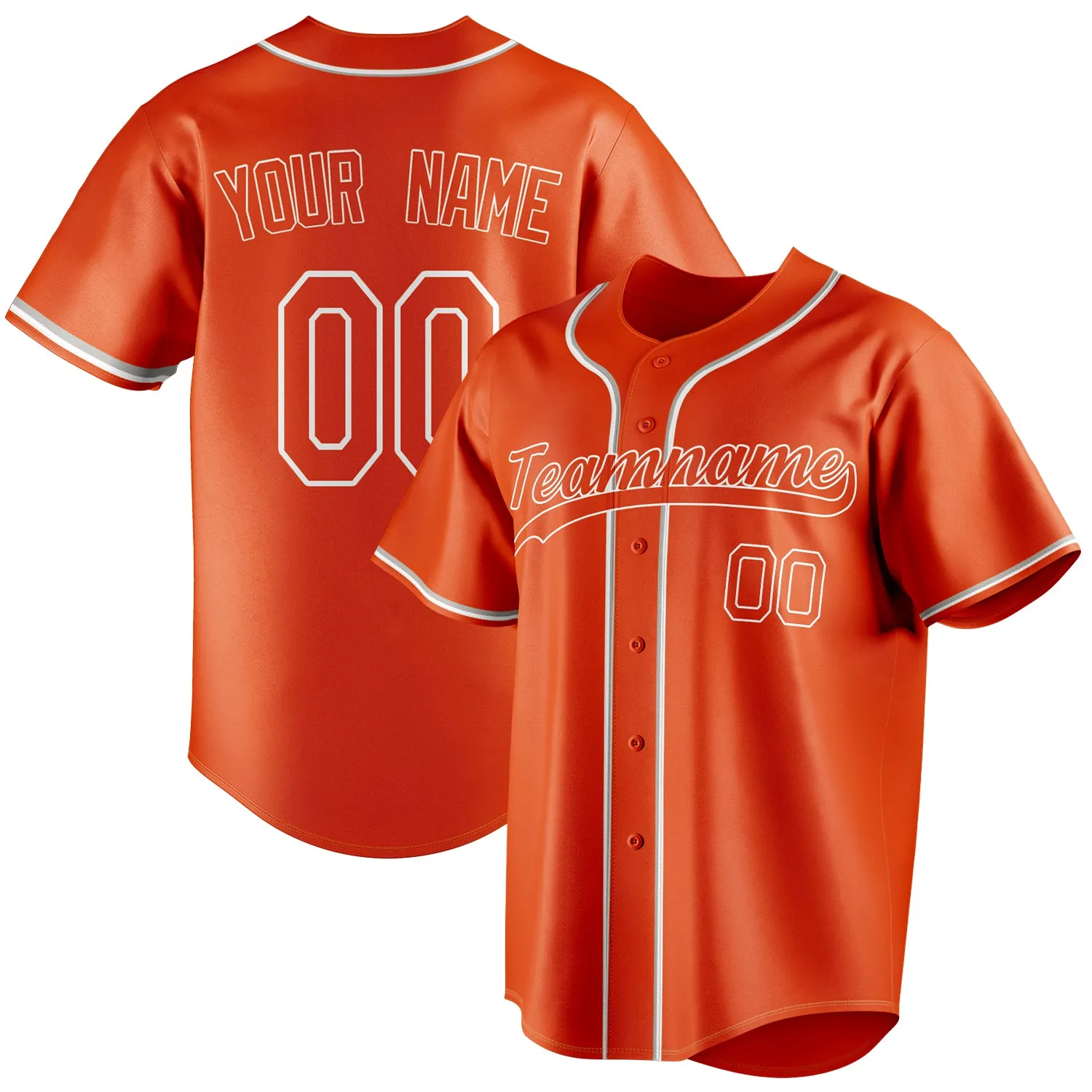 Custom Orange & White Color Fan Baseball Jersey sold by Tailorly