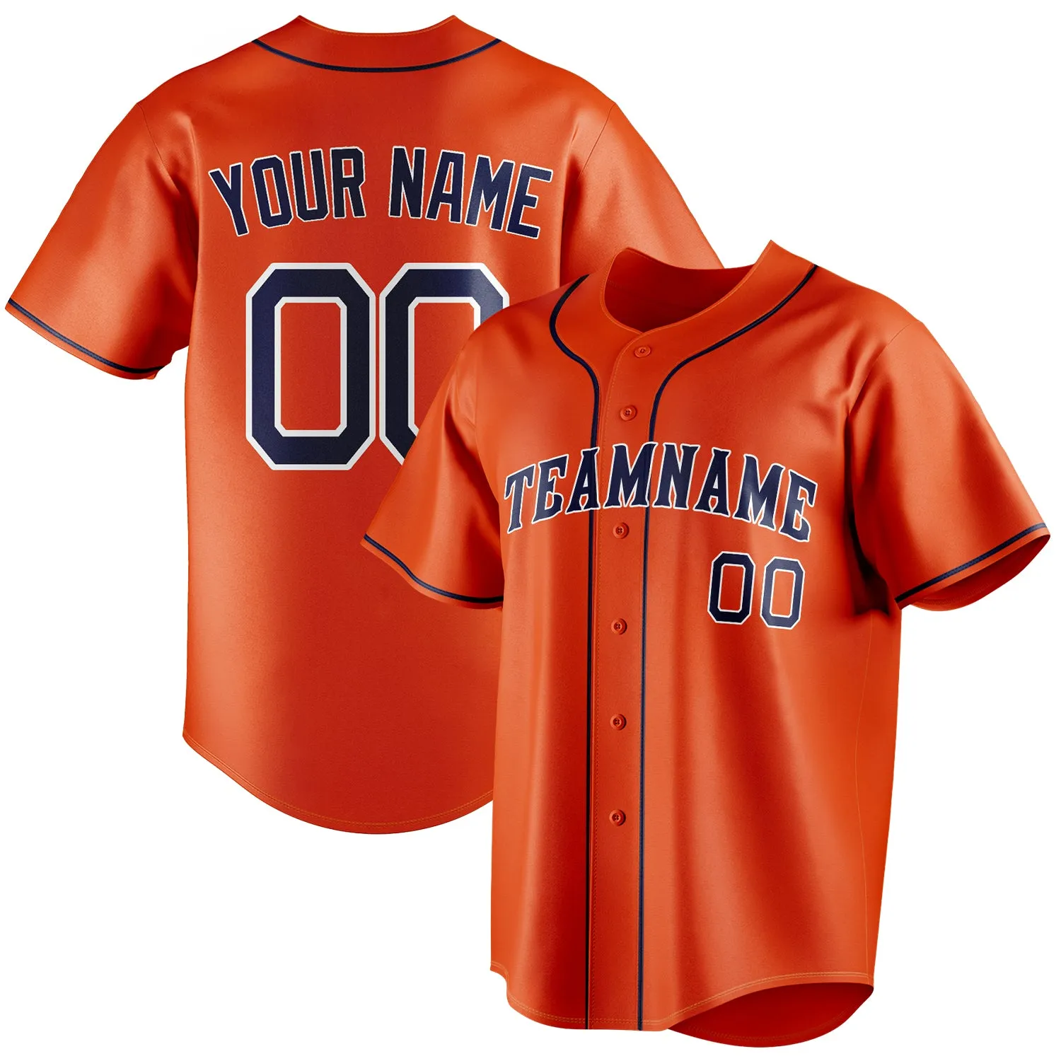 Custom Orange & Navy Color Fan Baseball Jersey sold by Tailorly