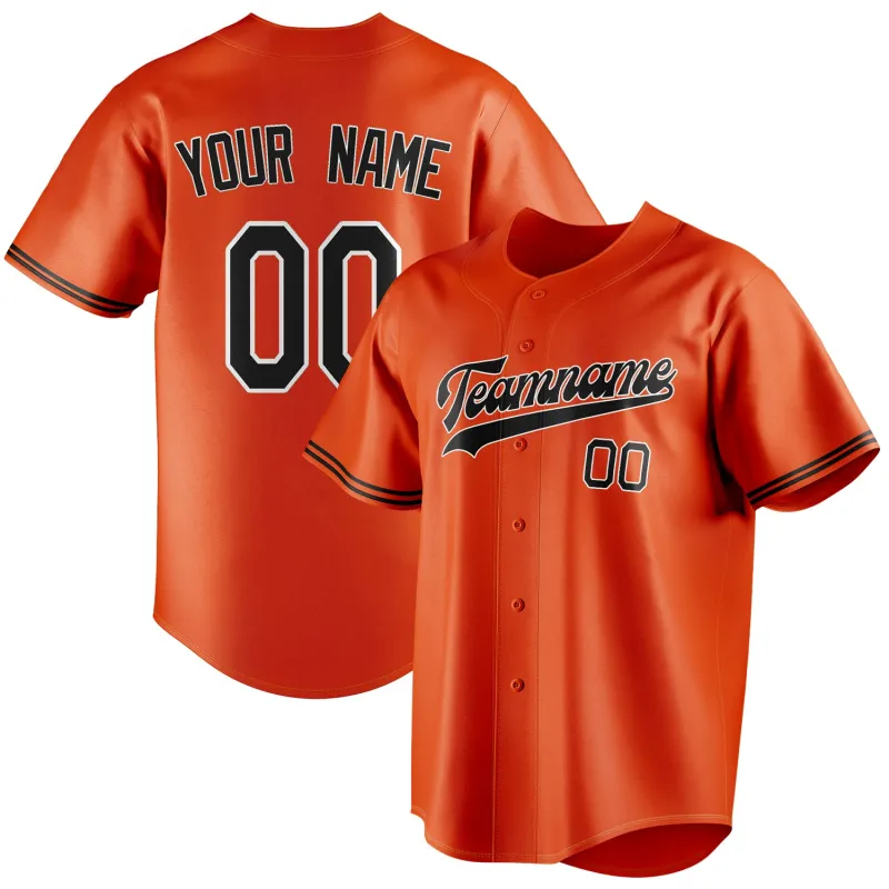 Custom Orange & Black Color Fan Baseball Jersey sold by Tailorly
