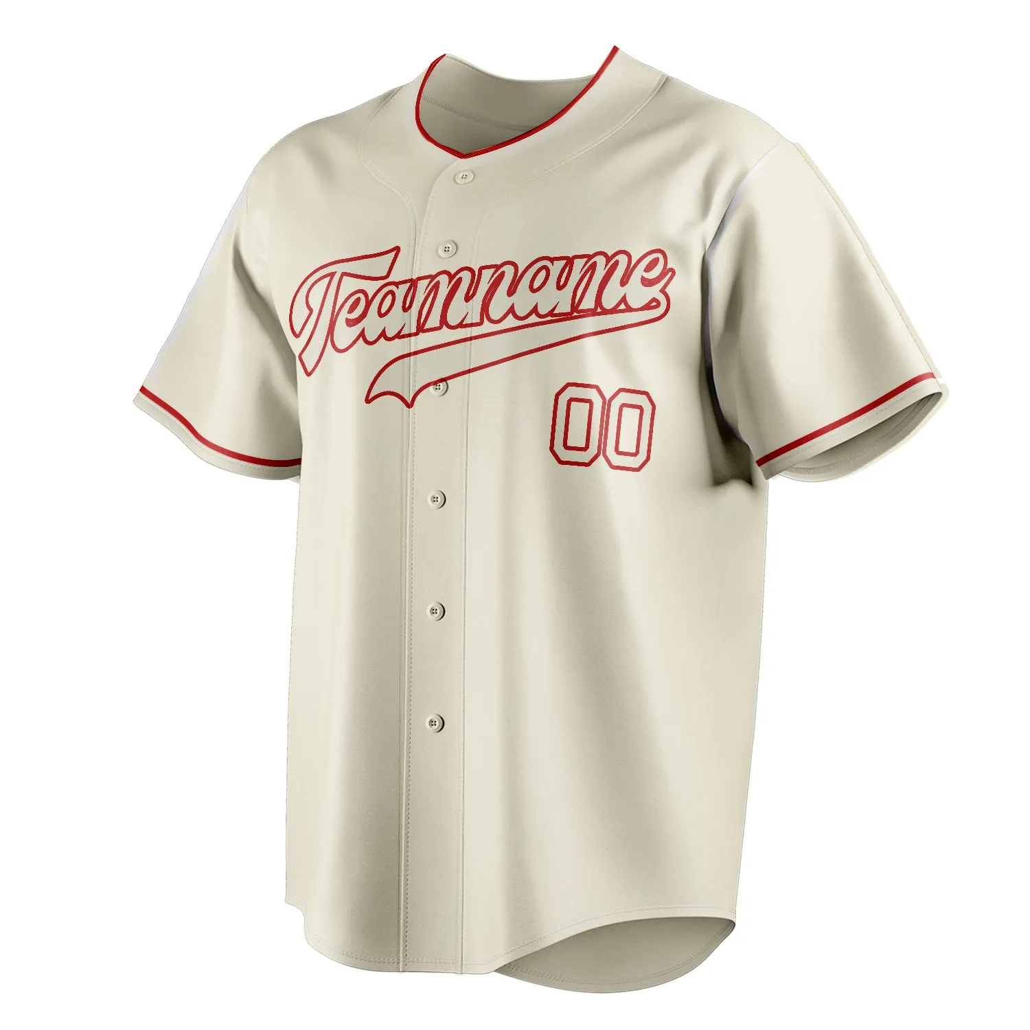 Custom Cream & Red Color Fan Baseball Jersey sold by Tailorly product image thumbnail 3