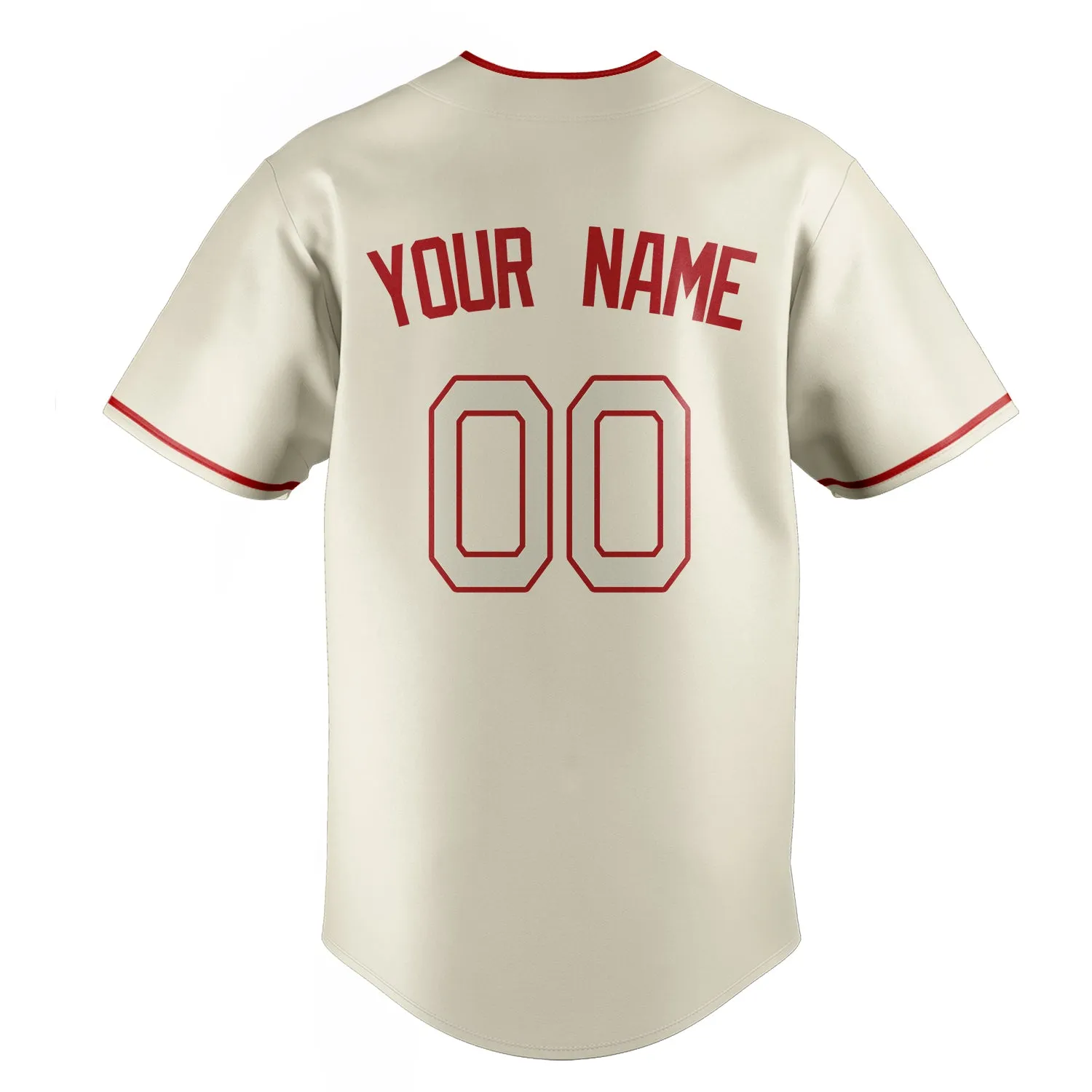 Custom Cream & Red Color Fan Baseball Jersey sold by Tailorly product image thumbnail 4