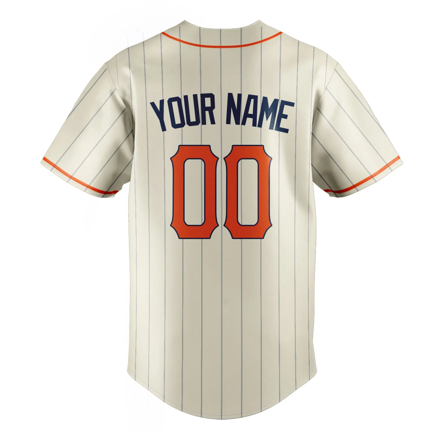 Custom Cream & Orange Black Pinstripe Fan Baseball Jersey sold by Tailorly product image thumbnail 4