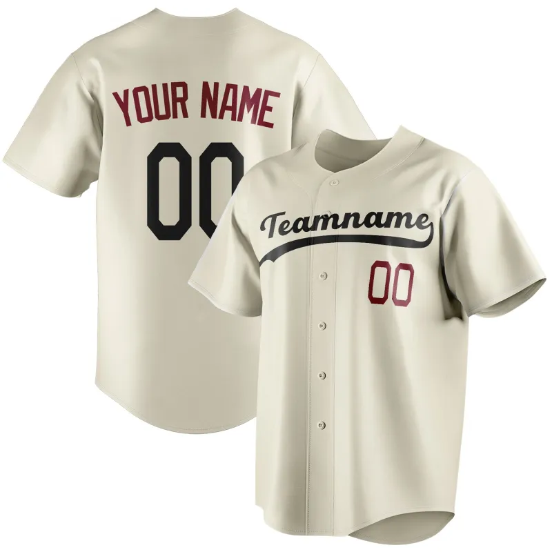 Custom Cream & Black Color Fan Baseball Jersey sold by Tailorly