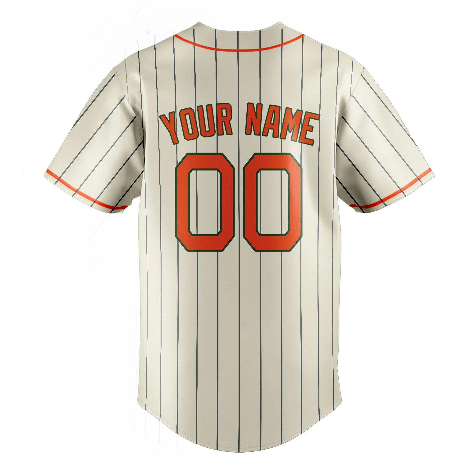 Custom Cream & Orange Navy Pinstripe Fan Baseball Jersey sold by Tailorly product image thumbnail 4