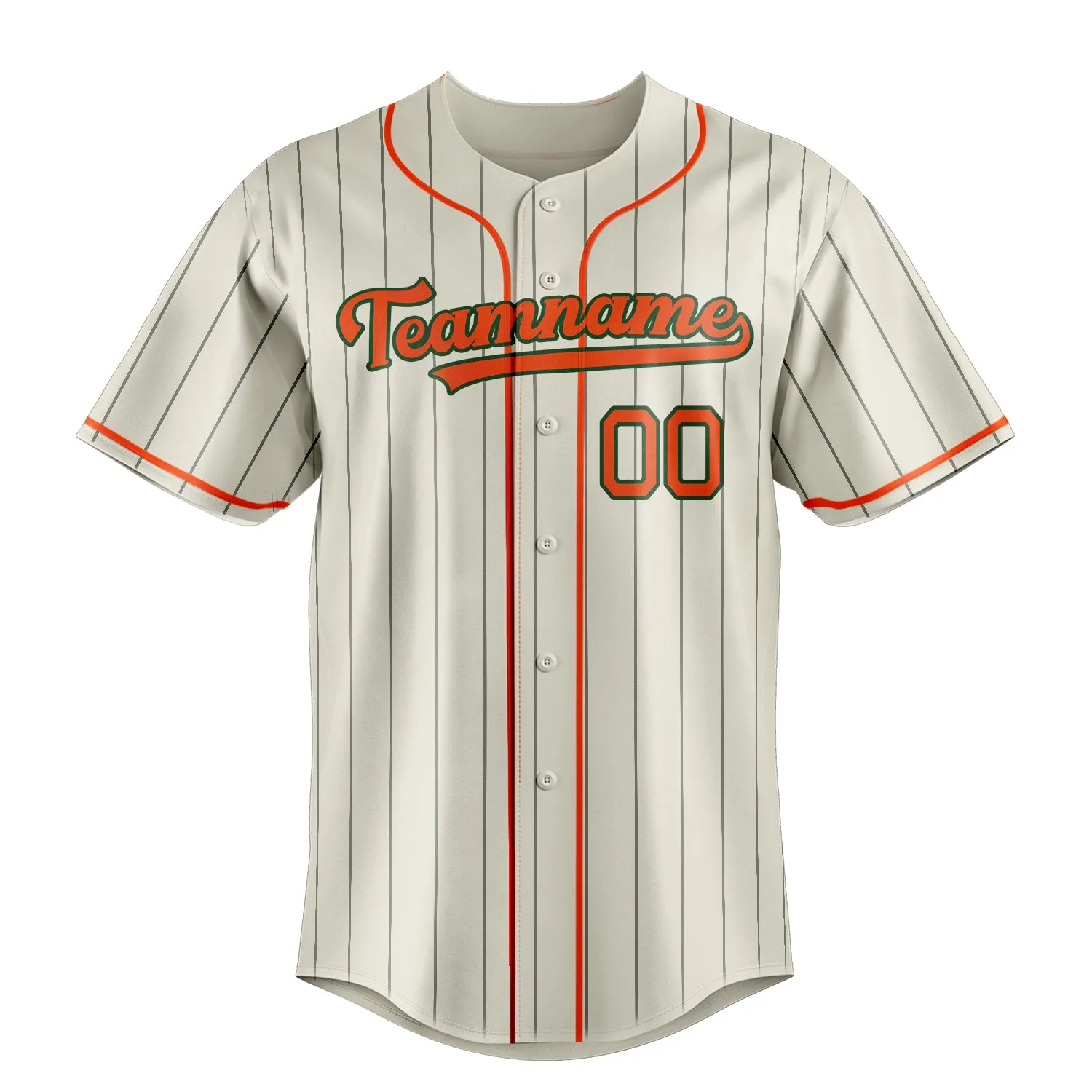 Custom Cream & Orange Navy Pinstripe Fan Baseball Jersey sold by Tailorly product image thumbnail 2