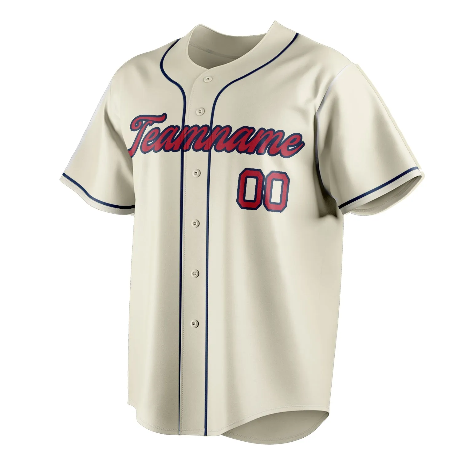 Custom Cream & Red Color Fan Baseball Jersey sold by Tailorly product image thumbnail 3
