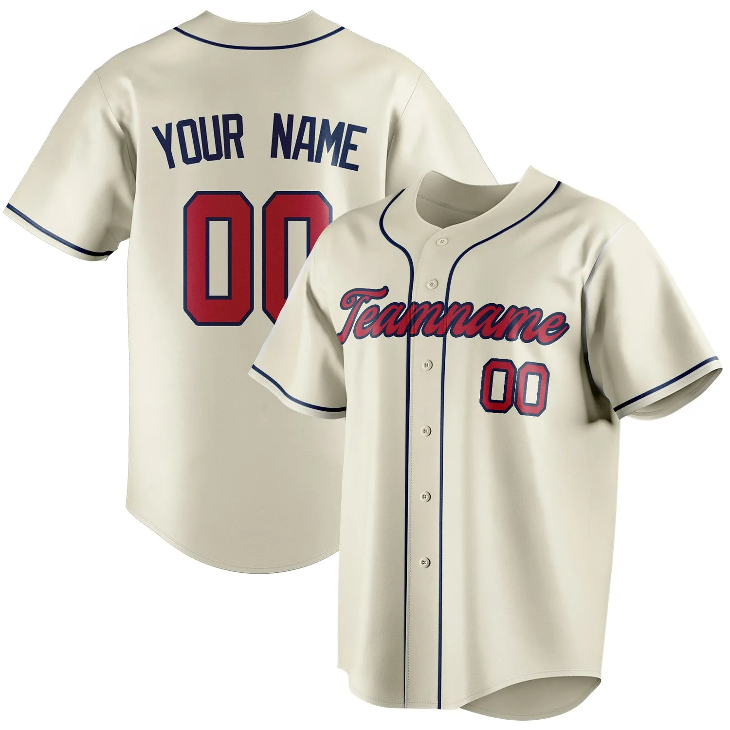 Custom Cream & Red Color Fan Baseball Jersey sold by Tailorly