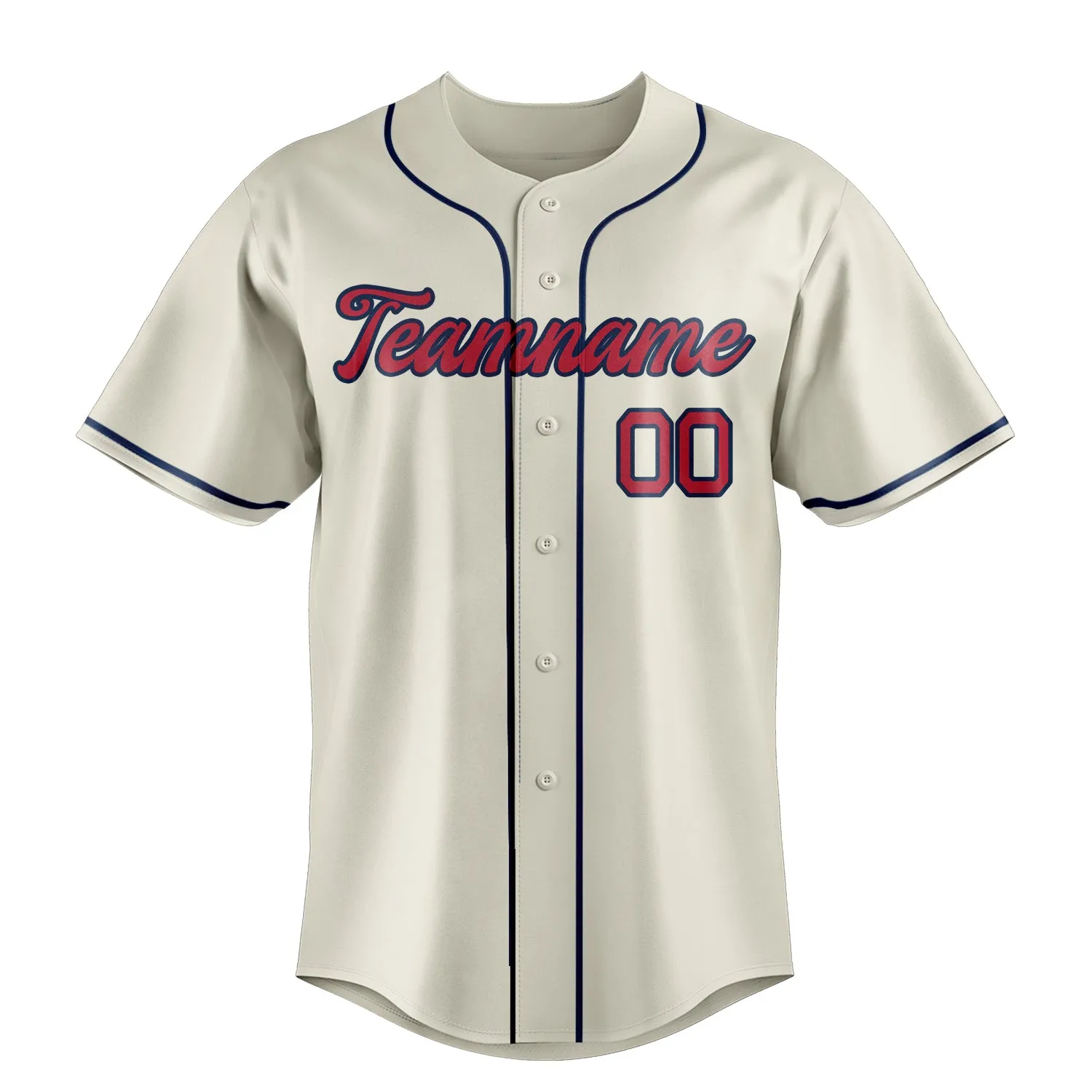 Custom Cream & Red Color Fan Baseball Jersey sold by Tailorly product image thumbnail 2