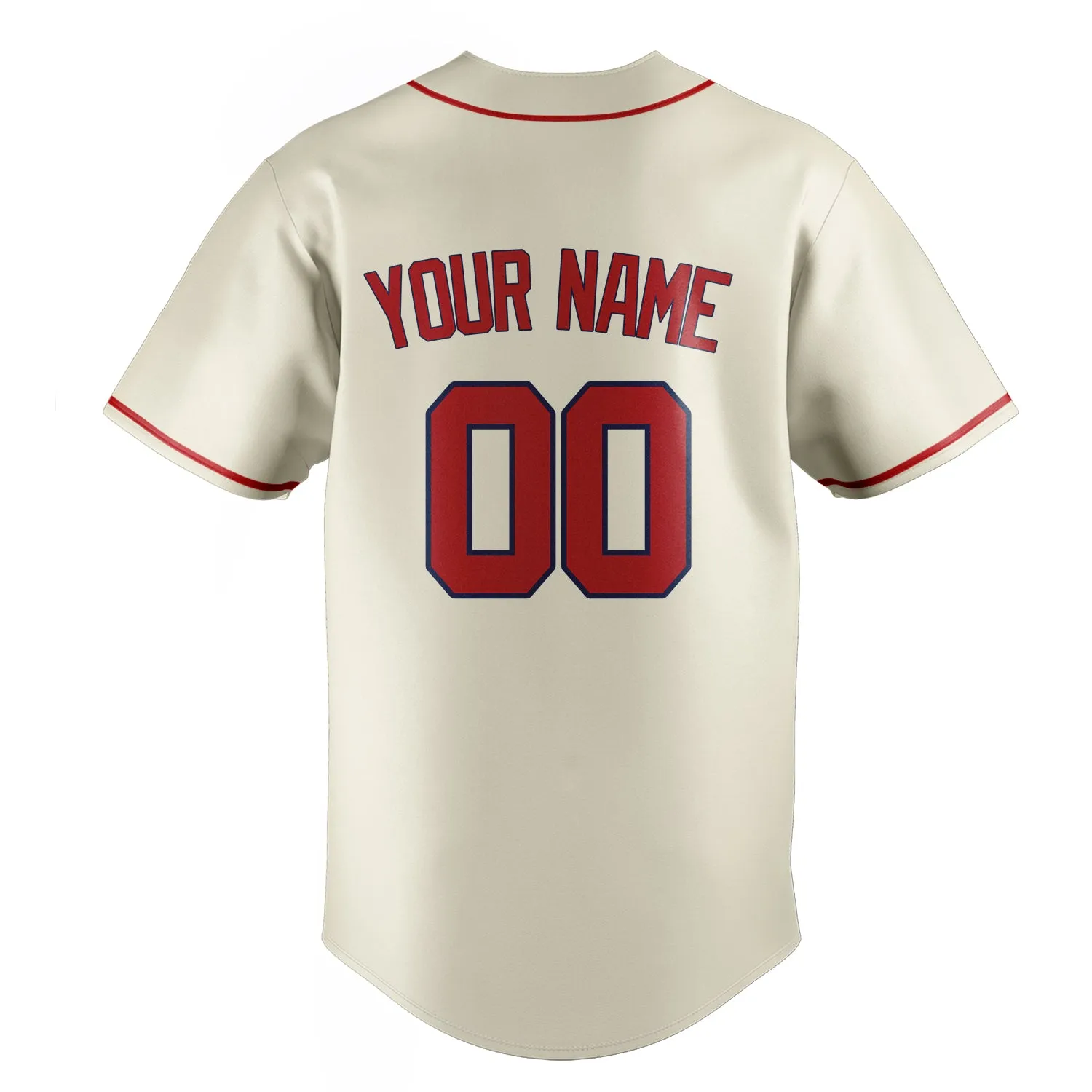 Custom Cream & Red Color Fan Baseball Jersey sold by Tailorly product image thumbnail 4