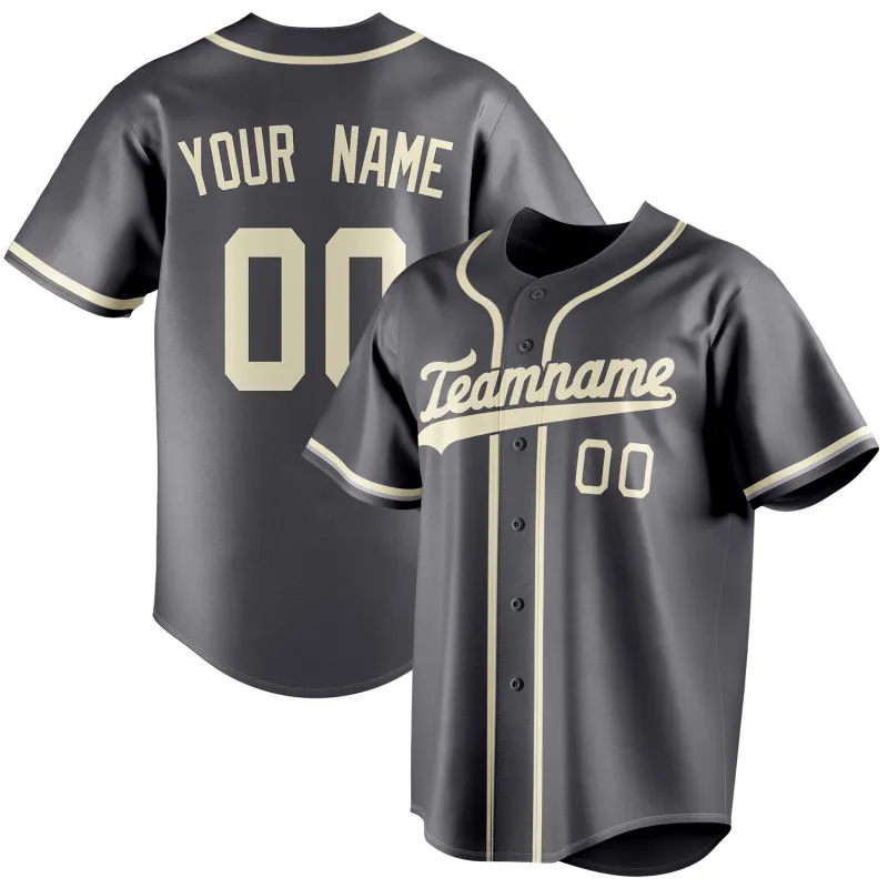 Custom Steel Gray & Cream Color Fan Baseball Jersey sold by Tailorly