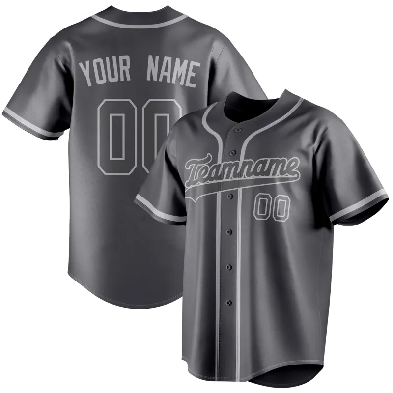 Custom Steel Gray & Gray Color Fan Baseball Jersey sold by Tailorly