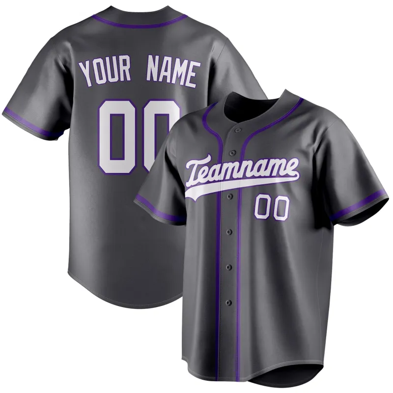 Custom Steel Gray & White Color Fan Baseball Jersey sold by Tailorly