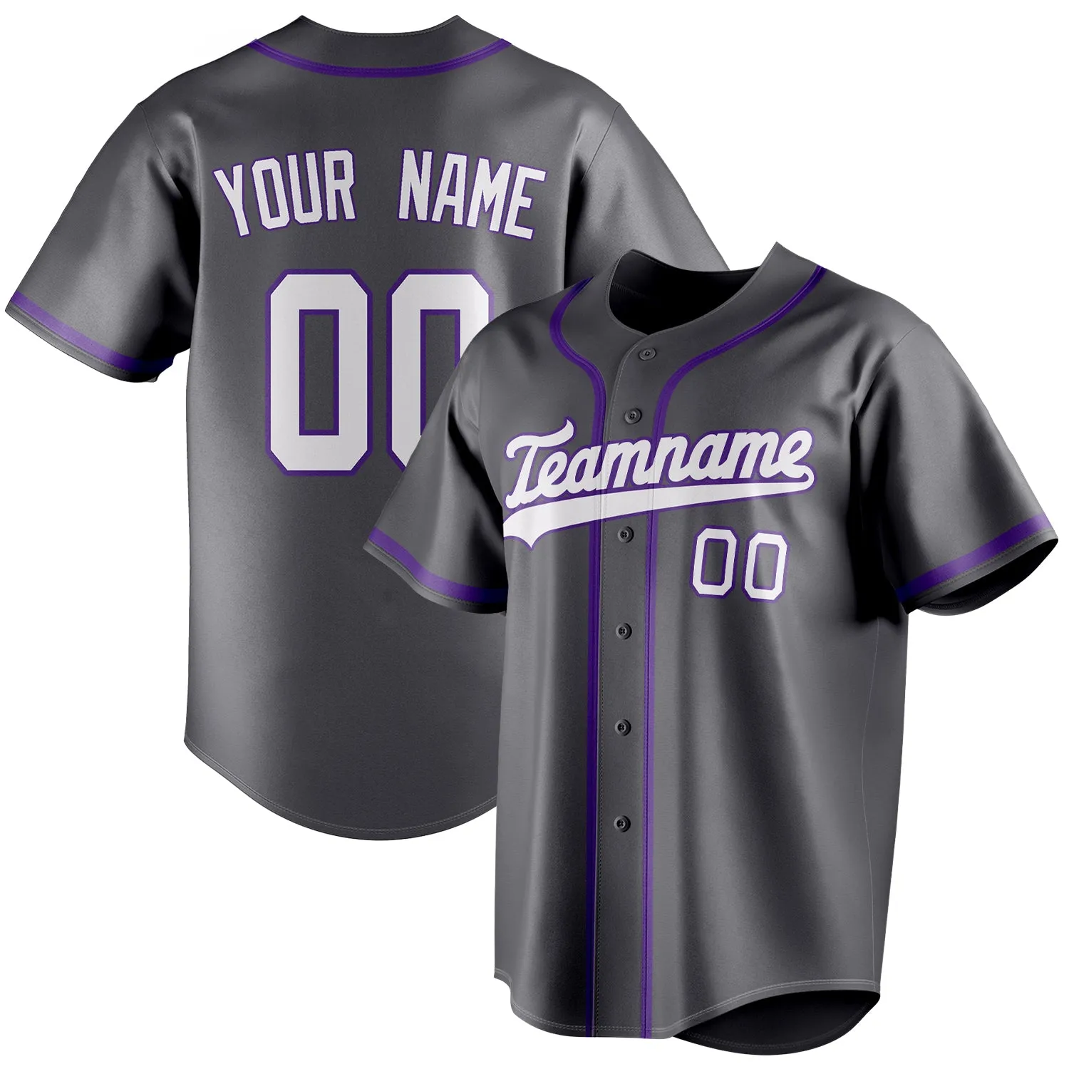 Custom Steel Gray & White Color Fan Baseball Jersey sold by Tailorly