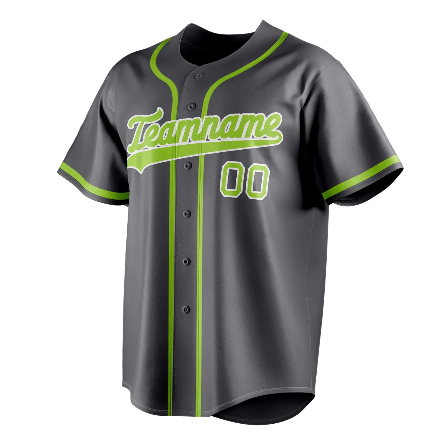 Custom Steel Gray & Neon Green Color Fan Baseball Jersey sold by Tailorly product image thumbnail 3