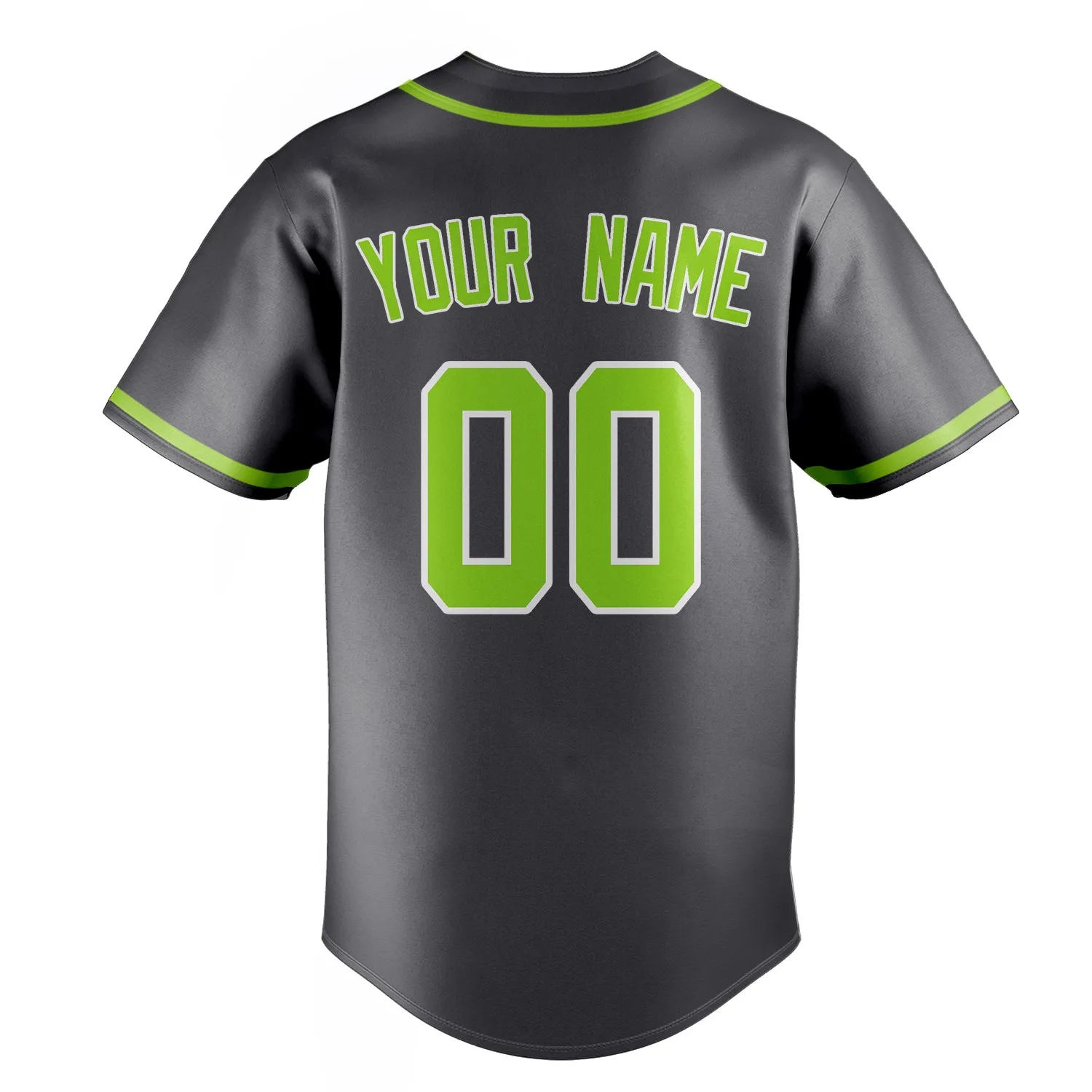 Custom Steel Gray & Neon Green Color Fan Baseball Jersey sold by Tailorly product image thumbnail 4