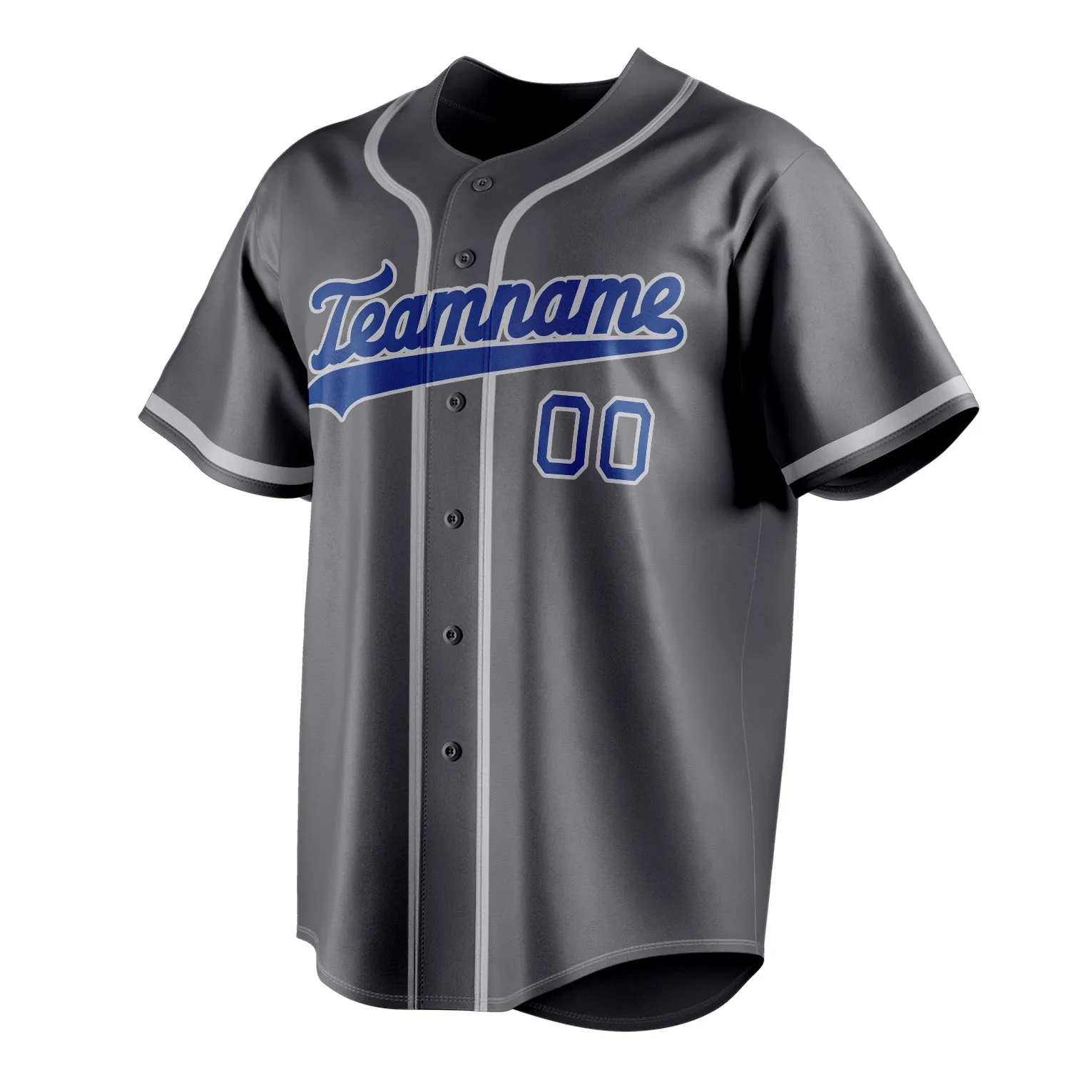 Custom Steel Gray & Royal Color Fan Baseball Jersey sold by Tailorly product image thumbnail 3