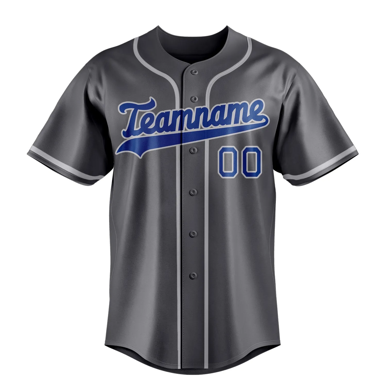 Custom Steel Gray & Royal Color Fan Baseball Jersey sold by Tailorly product image thumbnail 2