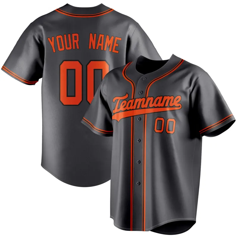 Custom Steel Gray & Orange Color Fan Baseball Jersey sold by Tailorly