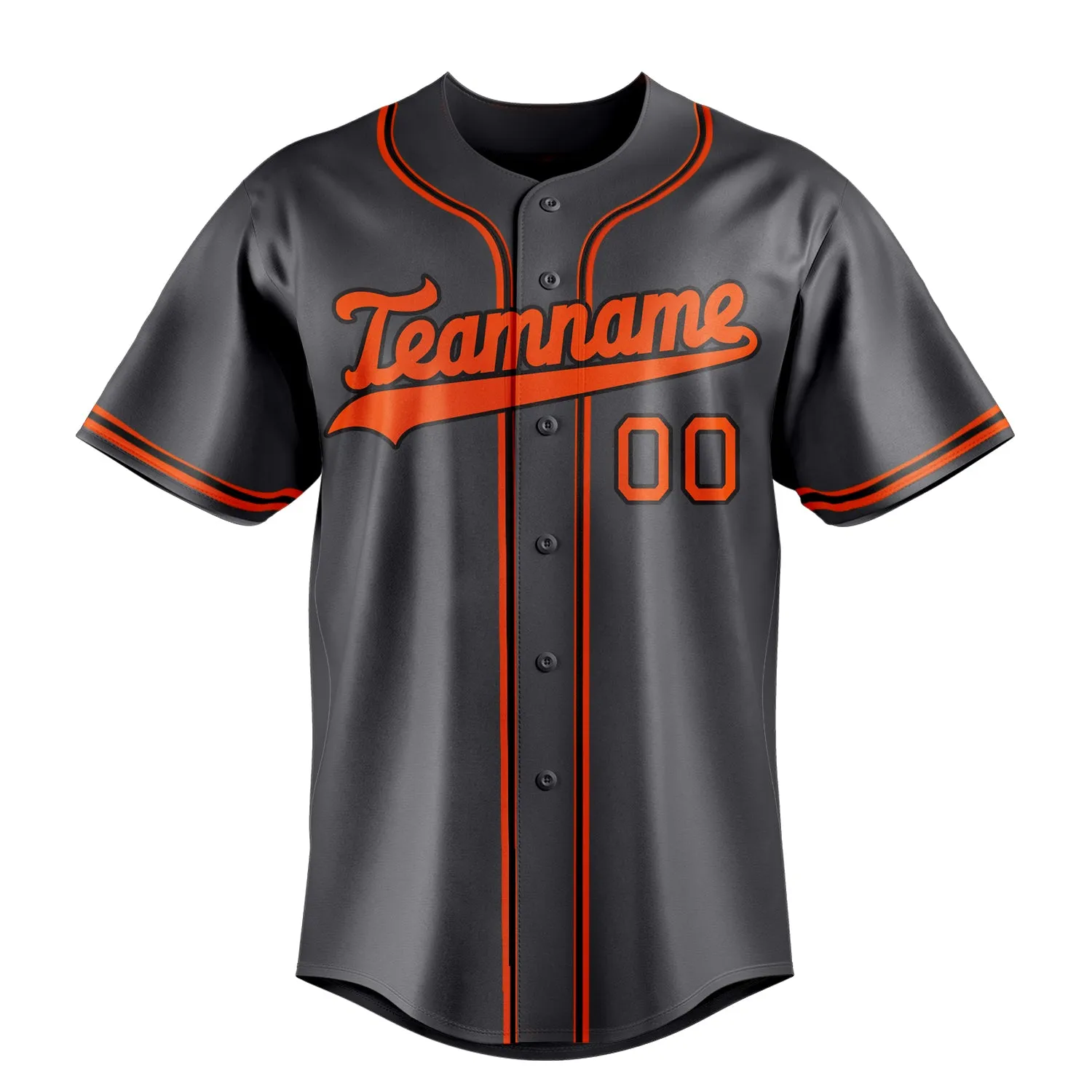 Custom Steel Gray & Orange Color Fan Baseball Jersey sold by Tailorly product image thumbnail 2