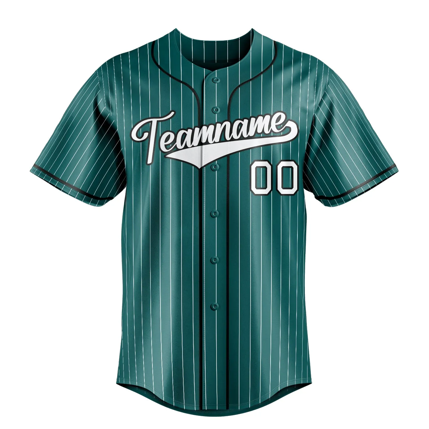 Custom Teal & White White Pinstripe Fan Baseball Jersey sold by Tailorly product image thumbnail 2