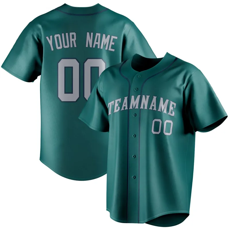 Custom Teal & Gray Color Fan Baseball Jersey sold by Tailorly