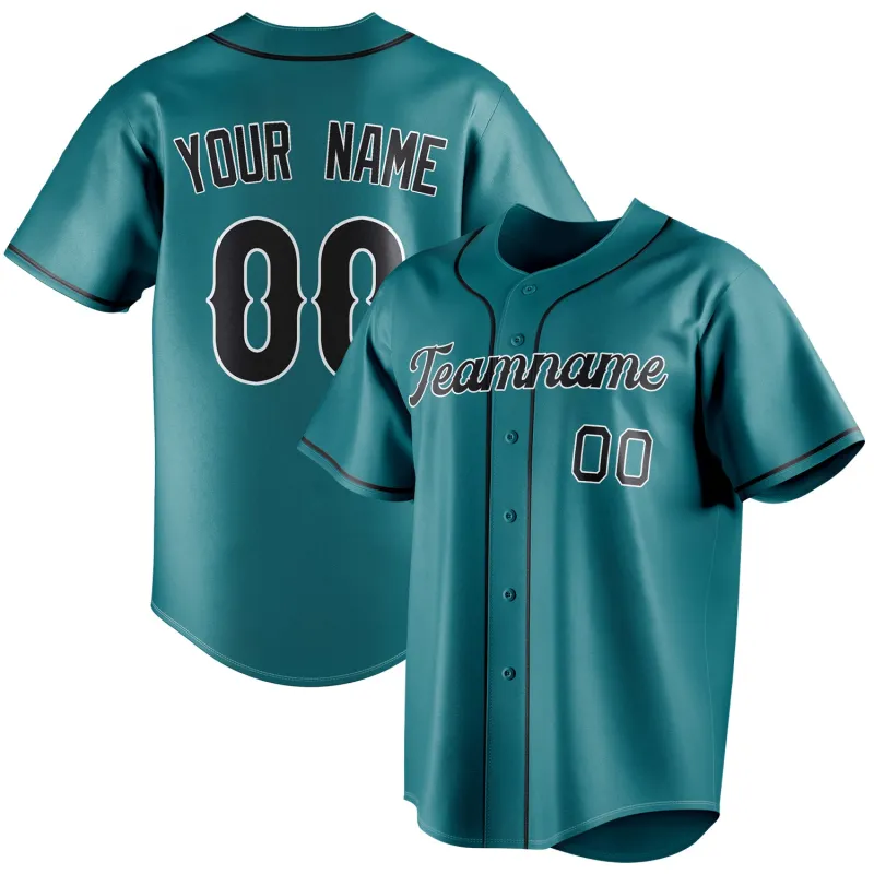 Custom Teal & Black Color Fan Baseball Jersey sold by Tailorly