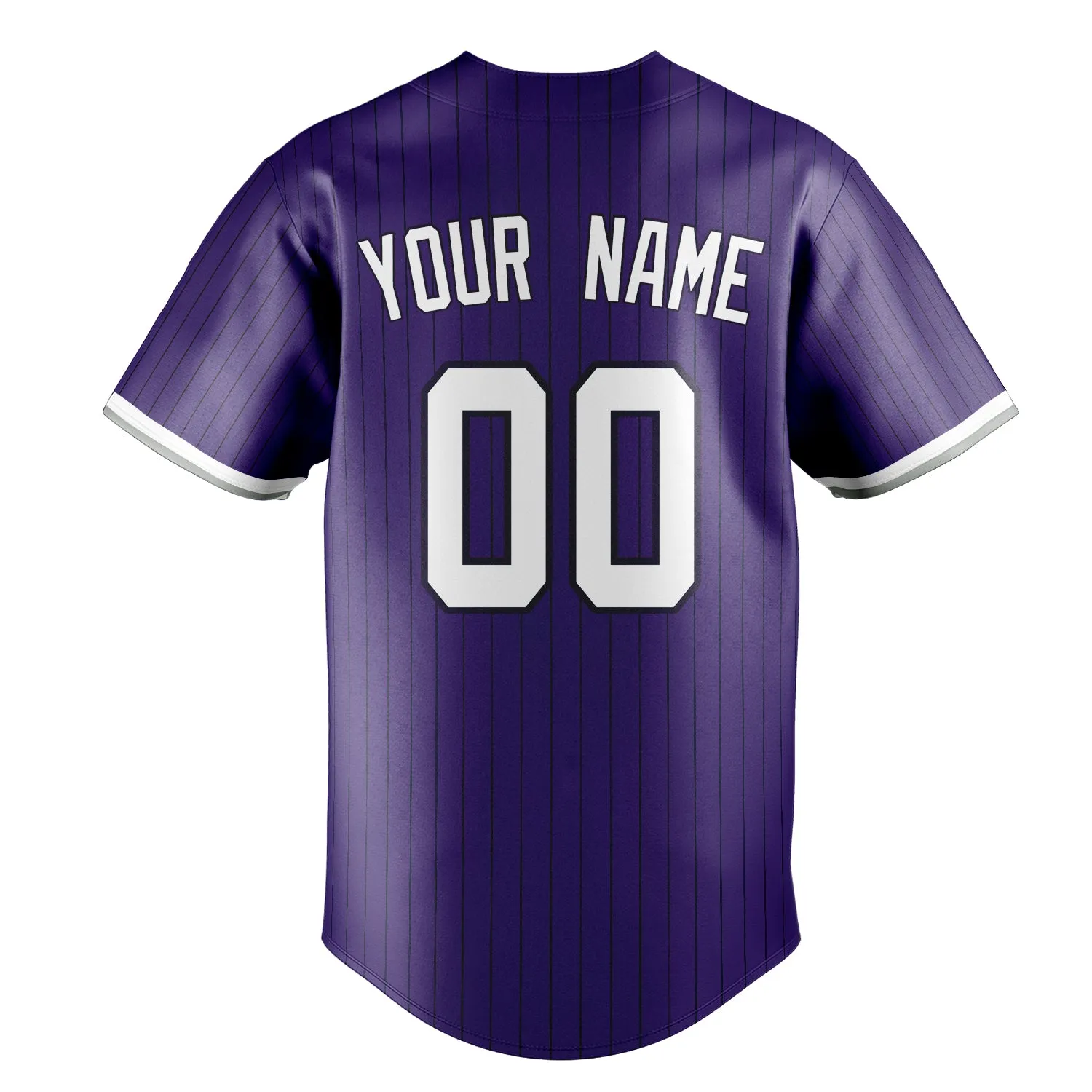Custom Purple & White Black Pinstripe Fan Baseball Jersey sold by Tailorly product image thumbnail 4