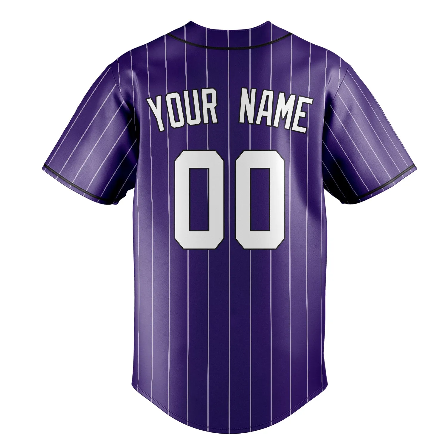 Custom Purple & White White Pinstripe Fan Baseball Jersey sold by Tailorly product image thumbnail 4
